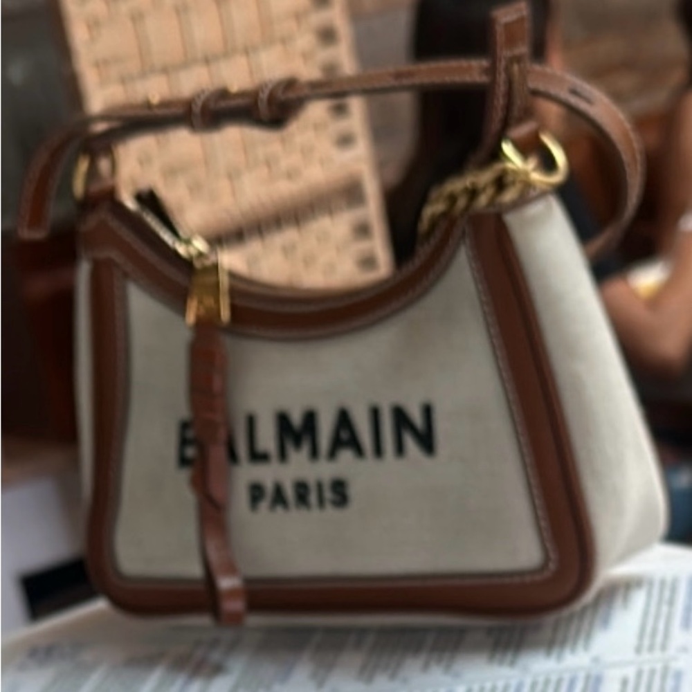 Balmain canvas knit bag